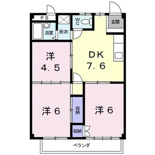 シティハイツ天の森【2階】の間取り