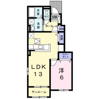 クローバー B【1階】の間取り