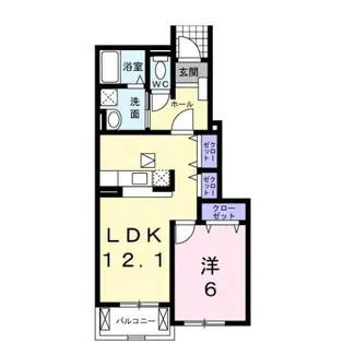 シャトーブリエⅡ【1階】の間取り
