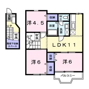 サニーコート波木Ⅱ【2階】の間取り