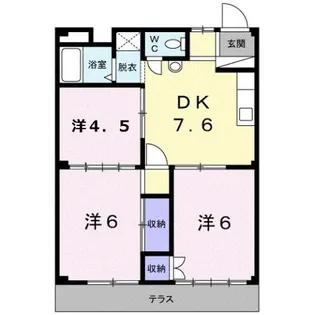 シティハイツ川島A棟【1階】の間取り