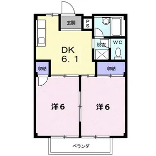 ラフォーレ新正B【2階】の間取り