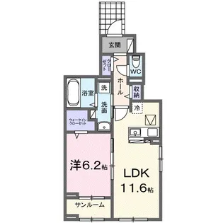 アビタシオン・M【1階】の間取り