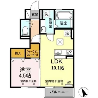サンシエール中川原 弐番館【1階】の間取り