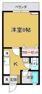 コーポスズラン【1B号室】の間取り