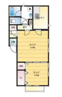 ビバリー春日山B棟【101号室】の間取り