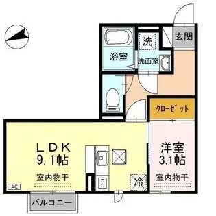 アネシス寺町【1階】の間取り