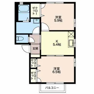 リバーラインK's【203号室】の間取り