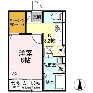 アクシス寺町【102号室】の間取り