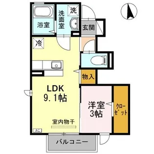 キャッスル・パルコ【1階】の間取り
