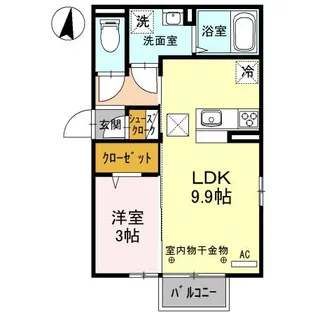 1LDKの間取り画像