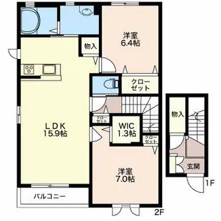 MastTown下門前E【2階】の間取り