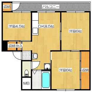 ヴィラナリー上越Ⅱ【114号室】の間取り