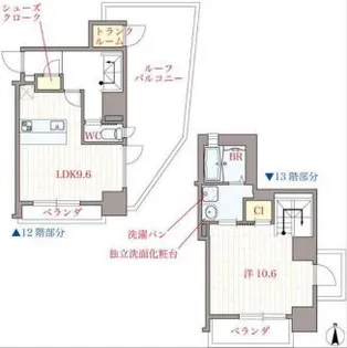 オリエンタル南堀江【12階】の間取り