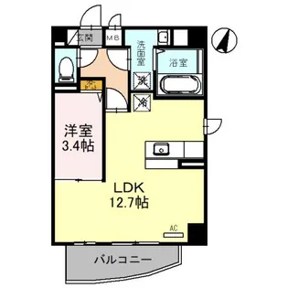 プランドール江戸堀【6階】の間取り