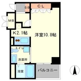 アステリオ北堀江 ザ・メトロタワー【14階】の間取り