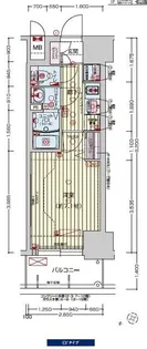 プレサンスOSAKA DOMECITYクロスティ【11階】の間取り