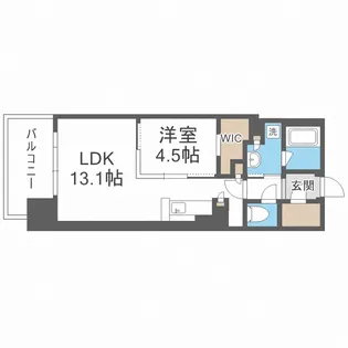 オーパスレジデンス心斎橋サウス【7階】の間取り