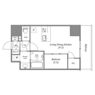 1LDKの間取り画像