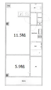 九条Solitaila【3階】の間取り