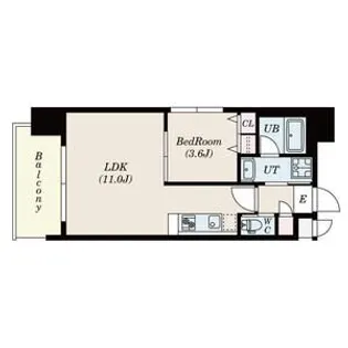 FRENCIA NOIE 難波南【15階】の間取り