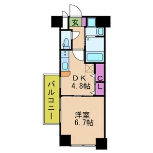1DKの間取り画像