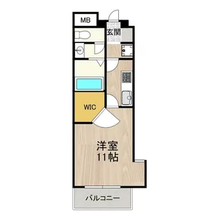 CITY SPIRE桜川Ⅱ【7階】の間取り