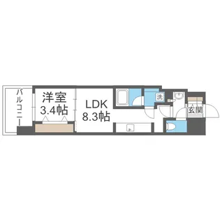 アーバネックス本町Ⅱ【14階】の間取り