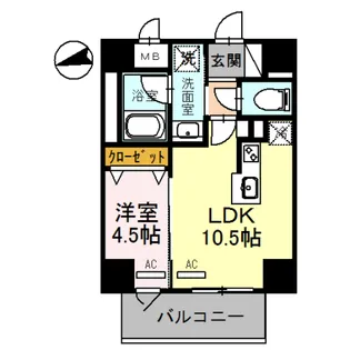 パンセ新町【8階】の間取り
