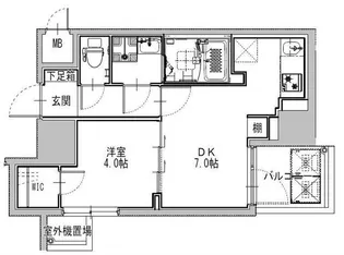 1DKの間取り画像