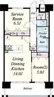 ショウエイ靱【2階】の間取り
