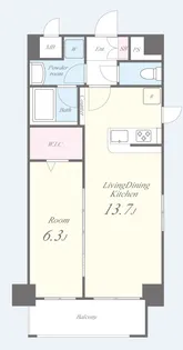 プラシード新町【5階】の間取り