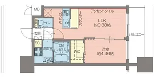 プレジオ難波EURO【12階】の間取り