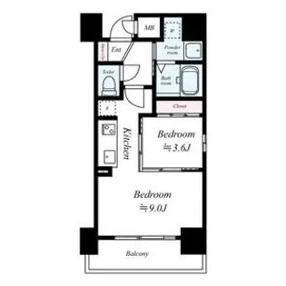 アクアプレイス南堀江【12階】の間取り