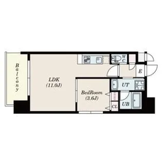 フレンシアノイエ難波南(旧グランシス難波南)【6階】の間取り