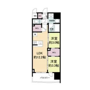 セレニテフラン難波【7階】の間取り