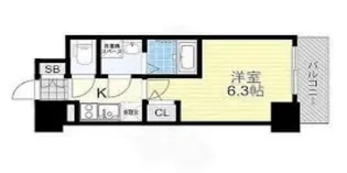 エスリード難波セントラル【12階】の間取り