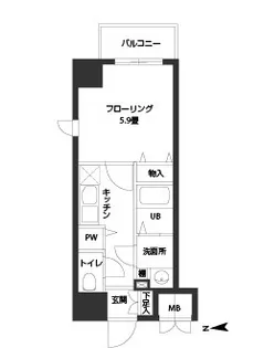 ルクレ難波【8階】の間取り