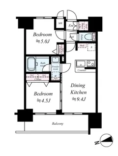エステムプラザ難波ウエストⅡプレディア【8階】の間取り