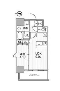 gm難波ウエストD.C.【14階】の間取り