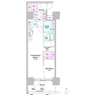 コンフォリア・リヴ北久宝寺Q【13階】の間取り