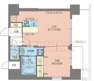 プレジオ難波west【4階】の間取り