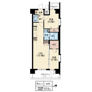 スプランディッド難波WESTⅡ【5階】の間取り