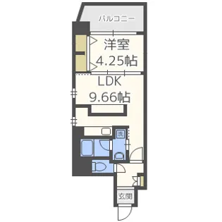 ラクラス江戸堀【6階】の間取り