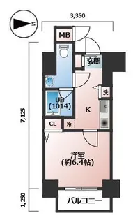 アスヴェル難波EAST【10階】の間取り