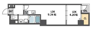 ドュシンビオス桜川【2階】の間取り