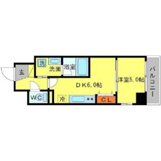 BRAVI南堀江【11階】の間取り
