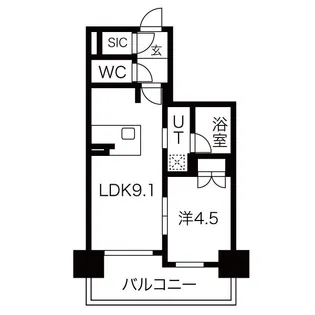SK RESIDENCES SHINSAIBASHI【11階】の間取り