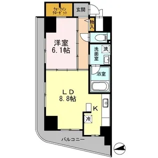 カスタリアタワー肥後橋【11階】の間取り