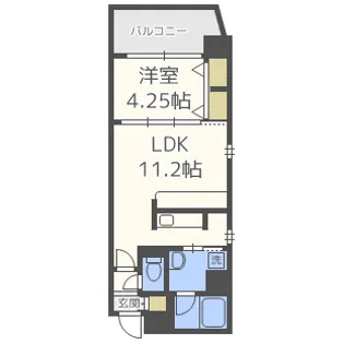 ラクラス江戸堀【14階】の間取り